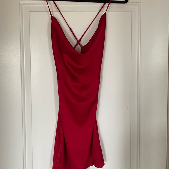 Oh Polly Red Cowl Neck Party dress - Picture 3 of 4